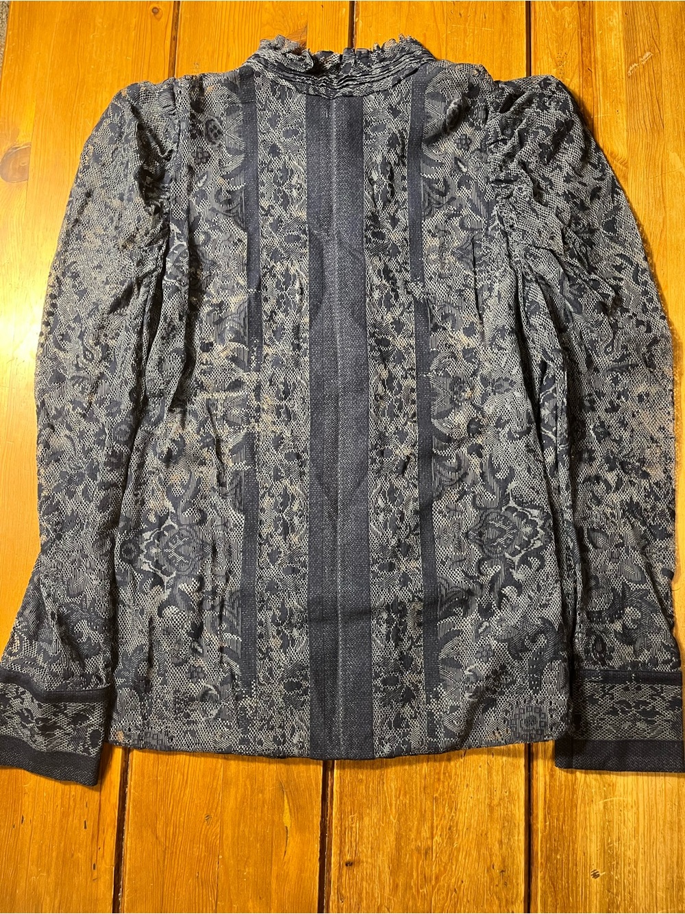 Kobi Halperin Navy Patterned Ruffled Collar Jacket - Picture 5 of 5
